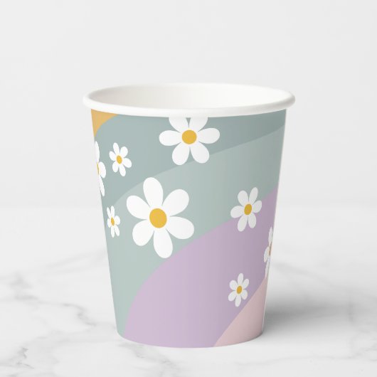 Tien is een Vibe Retro Rainbow Paper Cups Papieren Bekers (Achterkant)