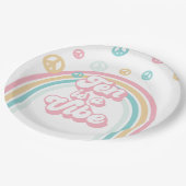 Tien is een Vibe Retro Summer Rainbow Papieren Bordje (Gekanteld)