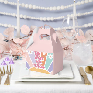 Tien is een Vibe Retro Sunshine Rainbow Daisy Bedankdoosjes