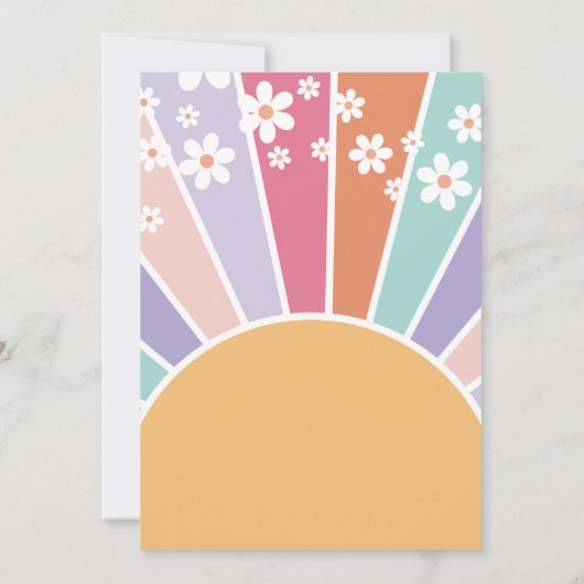 Tien is een Vibe Retro Sunshine Rainbow Daisy Kaart (Achterkant)