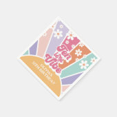 Tien is een Vibe Retro Sunshine Rainbow Daisy Servet (Hoek)