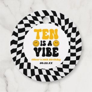 Tien Is Een Vibe Retro Tiende 10e Verjaardagsfeest Bedankjes Labels