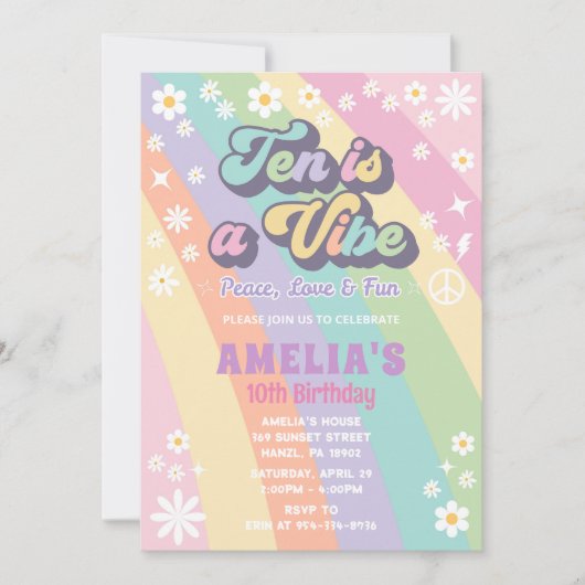 Tien is een vibe verjaardag uitnodiging (Voorkant)