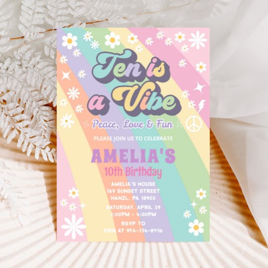 Tien is een vibe verjaardag uitnodiging