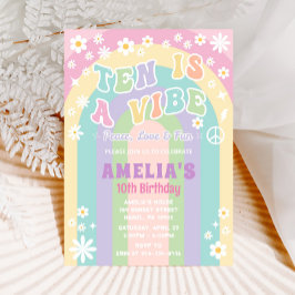 Tien is een vibe verjaardagsuitnodiging kaart