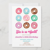 Tien is zo lief donut 10e verjaardagsfeestje kaart (Voorkant)