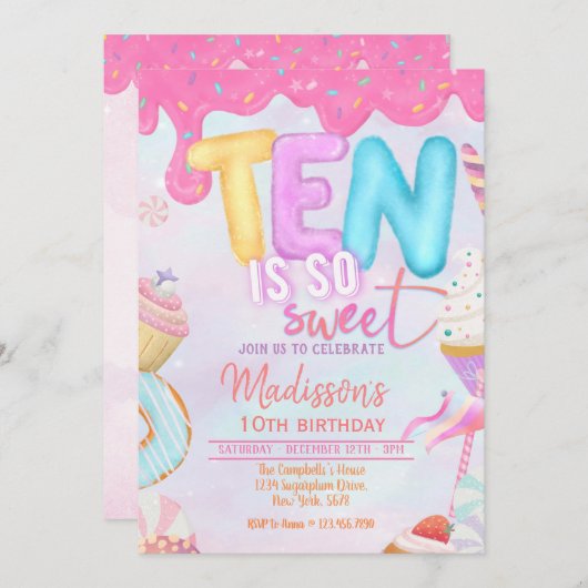 tien is zo zoet kaart (Voorkant / Achterkant)