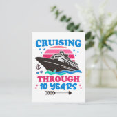 Tien jaar getrouwd Cruise Briefkaart (Staand voorkant)