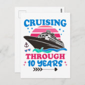 Tien jaar getrouwd vieren met een cruise briefkaart (Voorkant / Achterkant)
