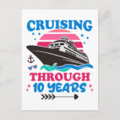 Tien jaar getrouwd vieren met een cruise briefkaart (Voorkant)