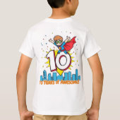 Tien jaar Geweldige! – Vetgedrukte stripstijl T-shirt (Achterkant)