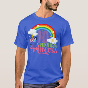 Tien jaar oud meisje Unicorn 10e tiende verjaardag T-shirt