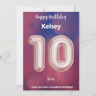 Tien jaar oude Happy Birthday-kaart