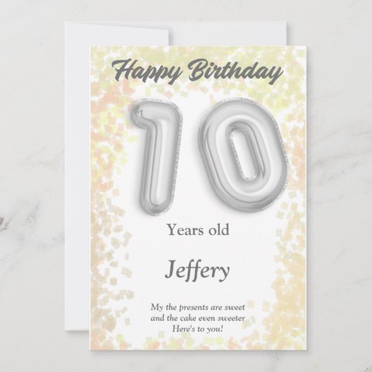 Tien jaar oude Happy Birthday-kaart (Voorkant)