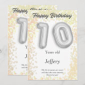 Tien jaar oude Happy Birthday-kaart (Voorkant / Achterkant)