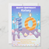 Tien jaar oude Happy Birthday-kaart gepersonalisee (Achterkant)