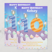 Tien jaar oude Happy Birthday-kaart gepersonalisee (Voorkant / Achterkant)