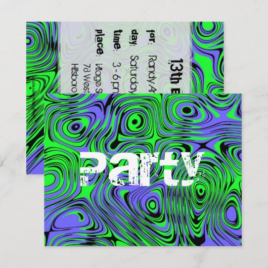 Tien jongens Birthday Party, Green Kaart (Voorkant / Achterkant)