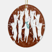 Tien katten a-Leaping... dubbelzijdig Keramisch Ornament (Links)