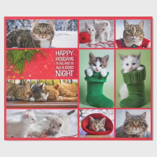 Tien katten collage cadeaupapier (Vlak)
