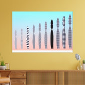 Tien katten geometrisch patroonontwerp canvas afdruk (Insitu (Woonkamer))