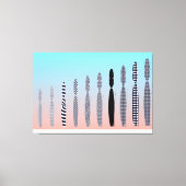 Tien katten geometrisch patroonontwerp canvas afdruk (Voorkant)