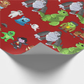 Tien kleine monsters inpakpapier (rood) (Hoek)