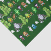Tien kleine Monsters Tissue Paper (groen) Tissuepapier (Detail)