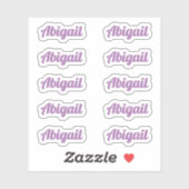 Tien kleine Paarse Kromme Etiketten van de Naam va Sticker (Vel)