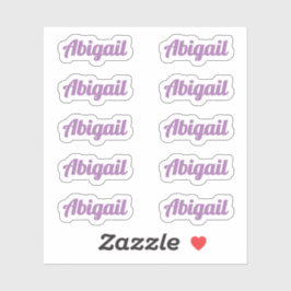 Tien kleine Paarse Kromme Etiketten van de Naam va Sticker