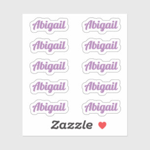 Tien kleine Paarse Kromme Etiketten van de Naam va Sticker