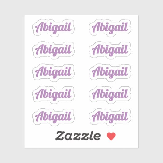 Tien kleine Paarse Kromme Etiketten van de Naam va Sticker (Vel)