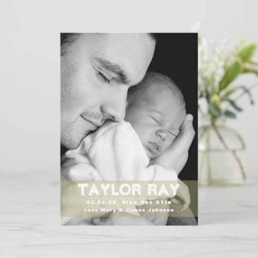 Tien kleine vingers en tenen, Schattigee Baby-aank Aankondiging (Staand voorkant)