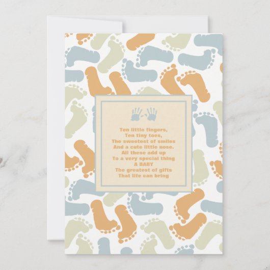Tien kleine vingers en tenen, Schattigee Baby-aank Aankondiging (Achterkant)