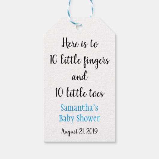 Tien kleine vingers Tien Baby shower met kleine te Cadeaulabel (Achterkant)