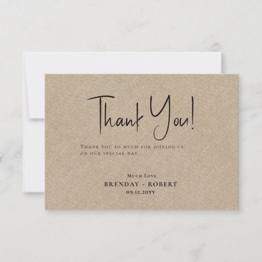 Tien linen Eenvoudig script Welkom Hartelijk dank Bedankkaart (Voorkant)