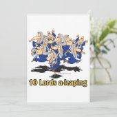 tien lords a - leaping 10e tiende kerstdag feestdagenkaart (Staand voorkant)