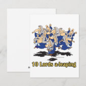 tien lords a - leaping 10e tiende kerstdag feestdagenkaart (Voorkant / Achterkant)