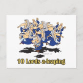 tien lords a - leaping 10e tiende kerstdag feestdagenkaart (Voorkant)