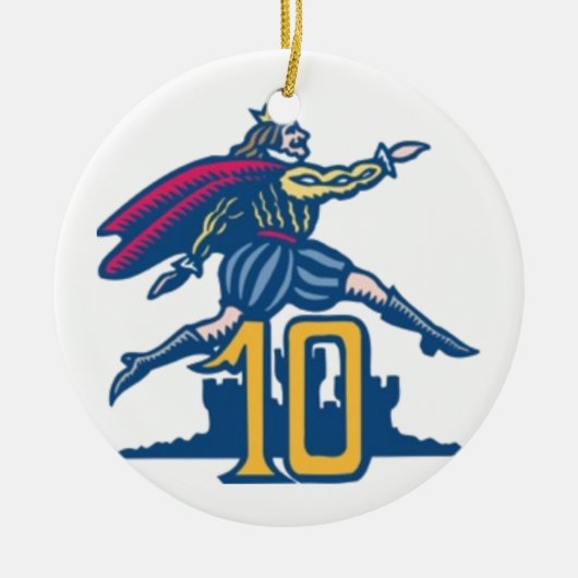 Tien lords a-Leaping Keramisch Ornament (Voorkant)