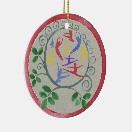 Tien lords a-Leaping kerstversiering Keramisch Ornament (Rechts)