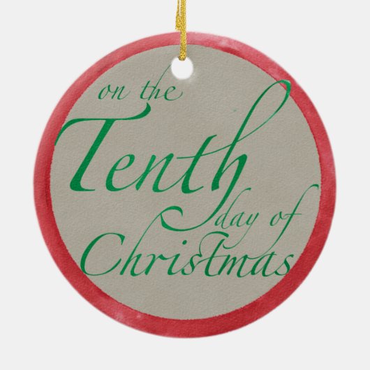 Tien lords a-Leaping kerstversiering Keramisch Ornament (Achterkant)