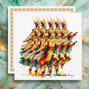 Tien Lords a-Leaping   Twaalf dagen Kerst Feestdagenkaart