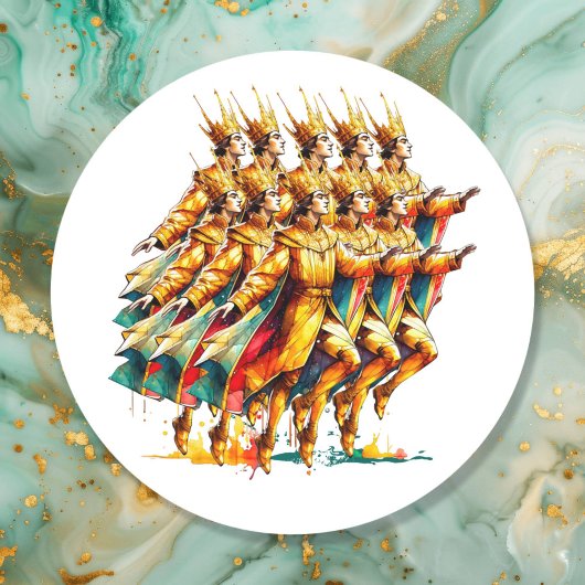 Tien Lords a-Leaping | Twaalf dagen Kerst Ronde Sticker