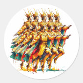 Tien Lords a-Leaping | Twaalf dagen Kerst Ronde Sticker (Voorkant)