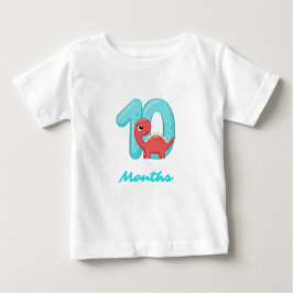 Tien maanden schattige dinosaurus Baby T-Shirt