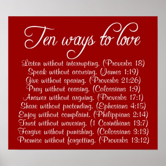 Tien manieren om van bijbel poster te houden (Voorkant)