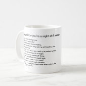 Tien manieren waarop je weet dat je een nachtploeg koffiemok (Voorkant links)