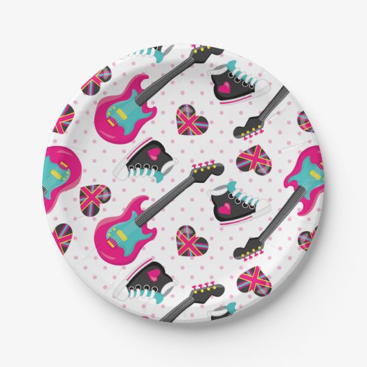 Tien meisje Rock star borden Papieren Bordje (Voorkant)