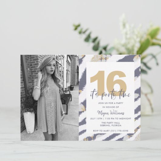 Tien meisjes Foto 16e verjaardag Kaart (Staand voorkant)